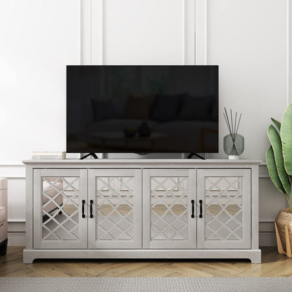 Galano Millicent 75 Inch TV Stands for Living Room with Storage, 17.1" D x 68.2" W x 29.3" H, Dusty Grey Oak