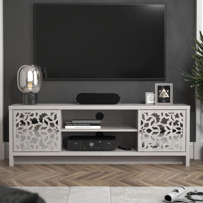 Galano Norwich 2 Door TV Unit, Entertainment Centre for up to 60 inch TV, TV Stand Cabinet for Living Room, Large Storage (Dusty Grey Oak)