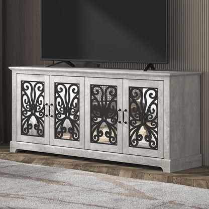 Galano Calidia 3 Door Sideboard Buffet Cabinet for Living Room, 15.7" D x 45.7" W x 29.3" H, Knotty Oak