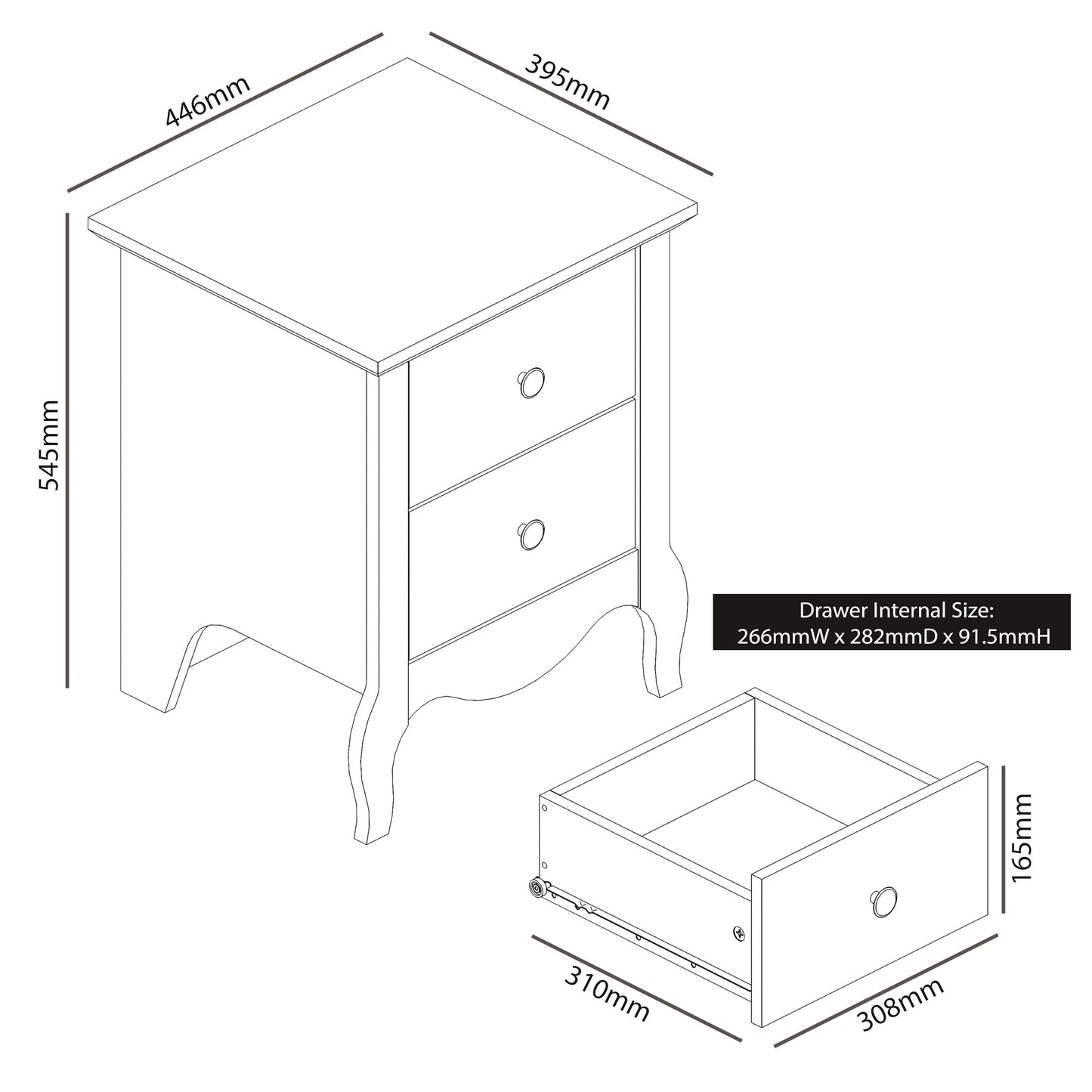 Galano Stella 2 Drawer Bedside - Modern Cabinet Organizers and Storage for Bedroom – Console for Entryway - Hallway or Living Room (Light Green)