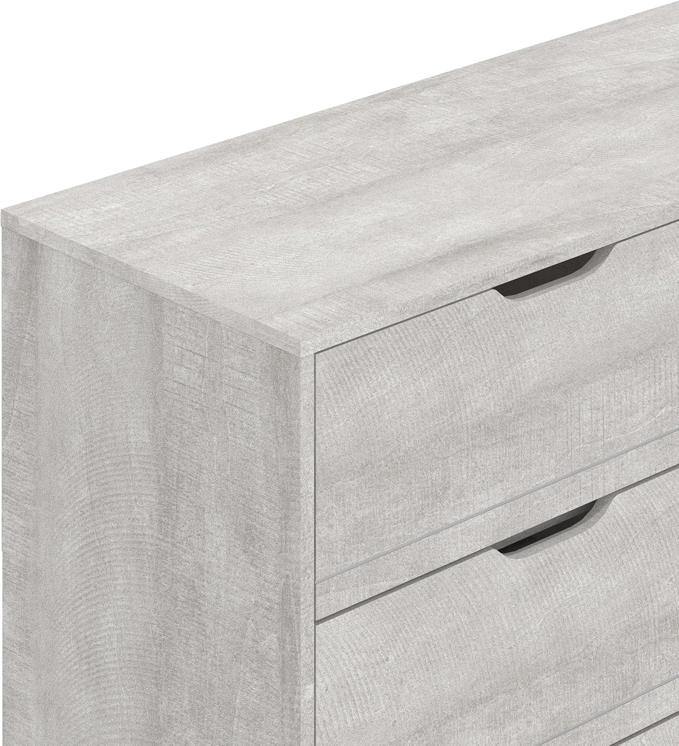 Galano Lilay Wooden 6 Drawer Dresser Interlock for Bedroom, Wide Chest of Drawers for Children and Nursery, Closet Organizer Storage for Kids, 15.7" D x 46.5" W x 31.7" H, Dusty Grey Oak