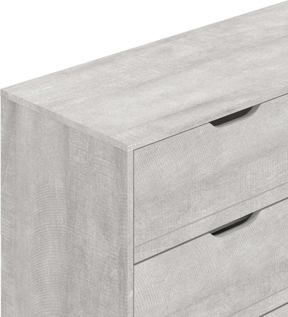 Galano Lilay Wooden 6 Drawer Dresser Interlock for Bedroom, Wide Chest of Drawers for Children and Nursery, Closet Organizer Storage for Kids, 15.7" D x 46.5" W x 31.7" H, Dusty Grey Oak