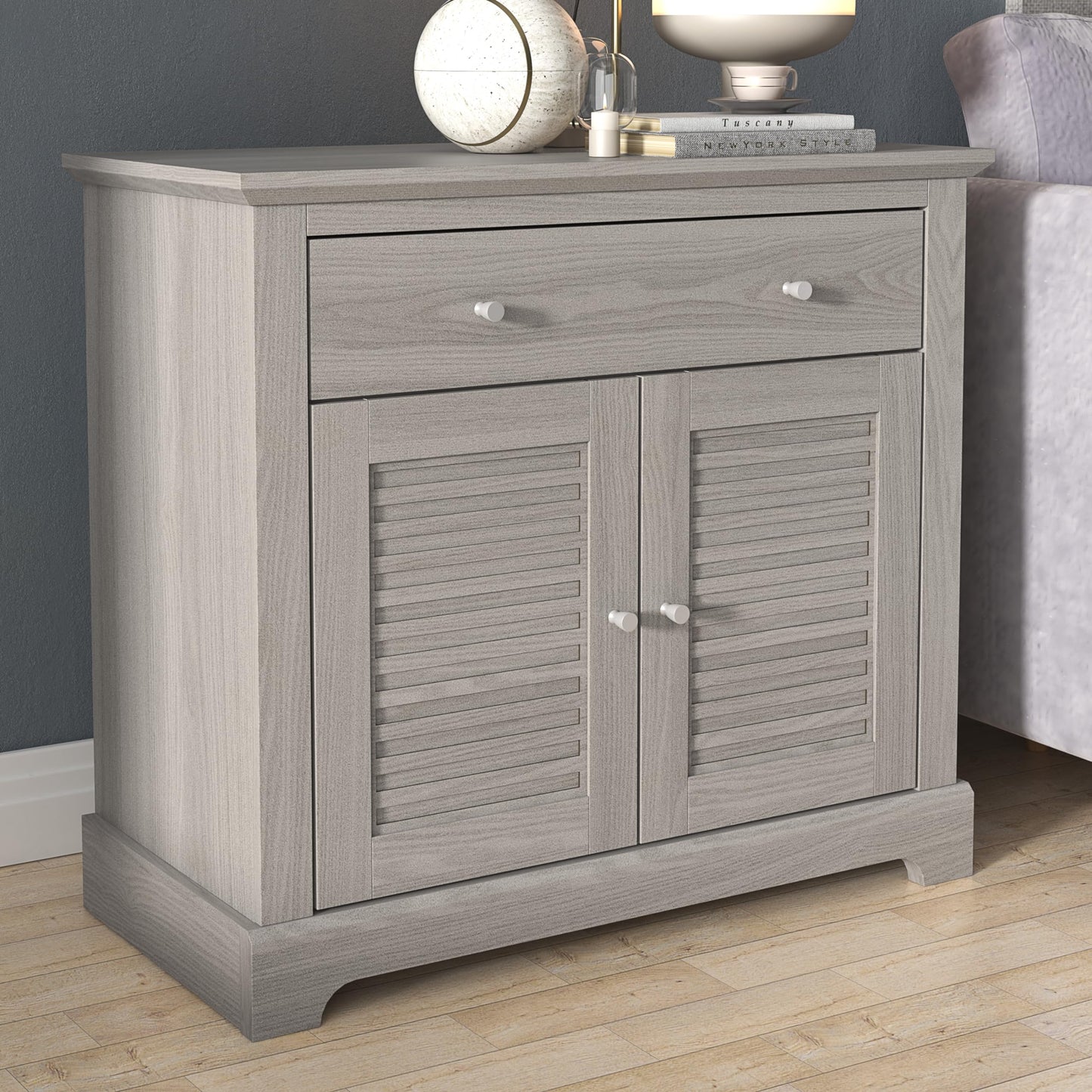 Galano Milan 3 Door 2 Drawer Sideboard - Cabinet Storage Organizer for Your Home - Storage Sideboard - Adjustable Shelves - Warm Grey Oak