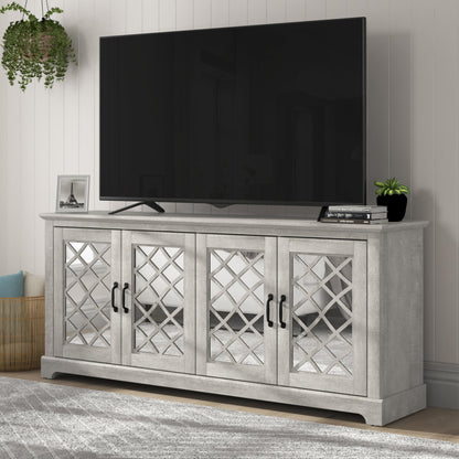 Galano Millicent 75 Inch TV Stands for Living Room with Storage, 17.1" D x 68.2" W x 29.3" H, Dusty Grey Oak