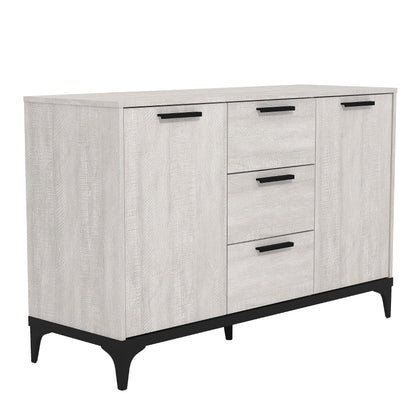 Galano Lawrence 1 Door 3 Drawer Sideboard - Cabinet Storage Organizer for Your Home - Storage Sideboard - Adjustable Shelves (Dusty Grey Oak)