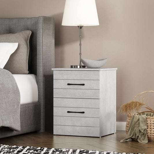 Galano Elis 2 Drawer Nightstand, Bedside Table, Night Stand for Bedroom, End Table, Sofa Side Table for Living Room, 15.8" D x 18.9" W x 23.6" H, Dusty Grey Oak