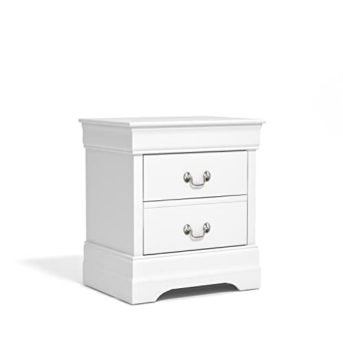 Galano Ireton Ultrafast Assembly & Toolfree 2 Drawer Nightstand - Storage End Table, Sofa Side Table - Bedside Lamp Table - Bedside Cabinet - Storage Cabinet - White - Galano Furniture