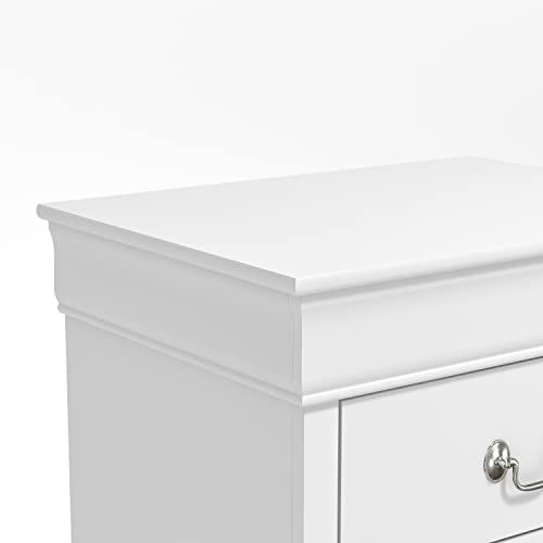 Galano Ireton Ultrafast Assembly & Toolfree 2 Drawer Nightstand - Storage End Table, Sofa Side Table - Bedside Lamp Table - Bedside Cabinet - Storage Cabinet - White - Galano Furniture