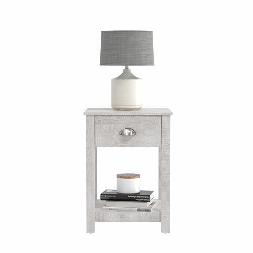 Galano Lexington Nightstand - Nightstand with Drawer - Nightstand Lamp - End Table - Side Table - Bedside Table - Drawer Glides - Engineered Wood - Easy Assembly - Dusty Grey Oak