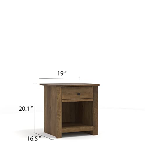 Genoa 1 Drawer Nightstand - Bedside Table Bedroom - Bedside Cabinet - Spacious Storage End Table - Sofa Side Table - Storage Cabinet Living Room Furniture - Knotty Oak - Galano Furniture