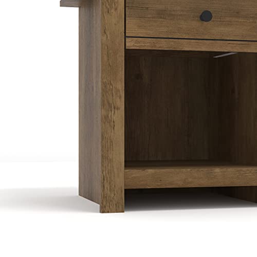 Genoa 1 Drawer Nightstand - Bedside Table Bedroom - Bedside Cabinet - Spacious Storage End Table - Sofa Side Table - Storage Cabinet Living Room Furniture - Knotty Oak - Galano Furniture