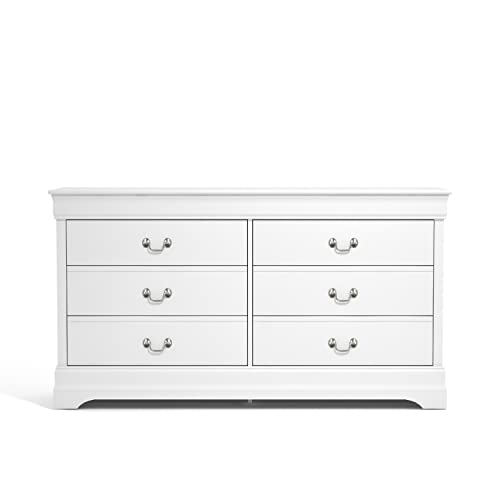 Galano Ireton Ultra Fast Assembly & Toolfree 6-Drawer Dresser - Chest of Drawers - Closet Organizers - Storage for Clothes - Dresser with Storage - Chest of Drawers - White - Galano Furniture