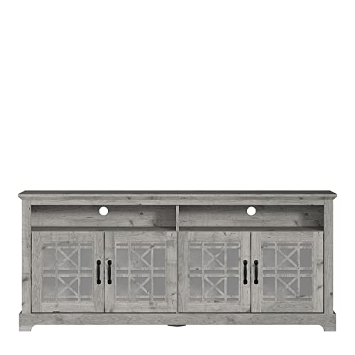 Galano Isadora 4 Door TV Cabinet - Media Storage - TV Cabinet - Living Room Storage - 75 Inch Entertainment Center - Living Room Media Console Cabinet Stand with 4 Doors - Mexican Grey