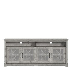 Galano Isadora 4 Door TV Cabinet - Media Storage - TV Cabinet - Living Room Storage - 75 Inch Entertainment Center - Living Room Media Console Cabinet Stand with 4 Doors - Mexican Grey