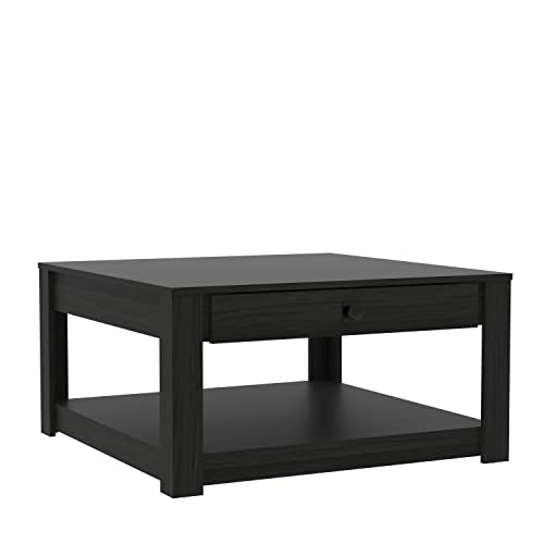 Galano Philia Coffee Table with Hidden Drawer - Coffee Table with Storage - Coffee Tables for Living Room - Dining Table - Storage Shelf - Easy Assembly - Rustic Black Oak