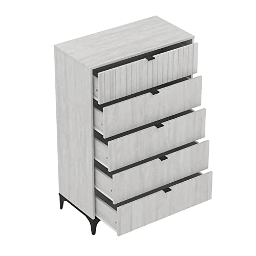 Galano Zaffy 5 Drawer Chest, Tall Dresser, Dresser with Storage, Chest of Drawers, Organizers and Storage Cabinet for Hallway, Entryway or Living Room