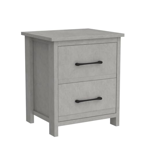 Galano Kellie Nightstand Side End Table with Shelf Storage, for Living Room, Bedroom and Small Spaces, Accent Bedside Farmhouse Tables with Solid Wood Legs, Easy Assembly, Dusty Grey Oak