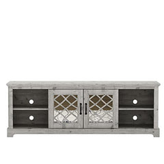 Galano Millicent 2 Door TV Cabinet - Home Entertainment Center - Storage Wooden Cabinet - Living Room Furniture - Console with 2 Doors - Easy Assembly - Mexican Grey