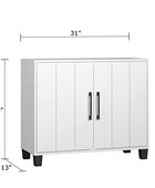 Galano 12 Pair Lucca 2 Door Shoe Cabinet - Shoe Rack - Standing Shoe Cabinet - Shoe Storage with Doors - Shoe Rack - Shoe Organizer for Home - Office - White - Galano Furniture