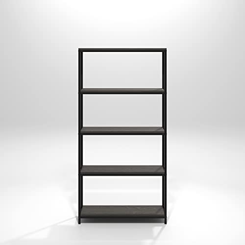 Galano Charval Bookshelf - Bookshelves Organizer - Shelving Unit Storage - Open Shelf Bookcase - Dark Grey Oak - Galano Furniture