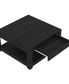 Galano Philia Coffee Table with Hidden Drawer - Coffee Table with Storage - Coffee Tables for Living Room - Dining Table - Storage Shelf - Easy Assembly - Rustic Black Oak