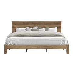 Galano Payne King Platform Bed Frame with Headboard Bed - Wood King Bed Frame - Wood Headboard and Frame - King Bed Frame - King Size Bed Frame - Easy Assembly - Knotty Oak