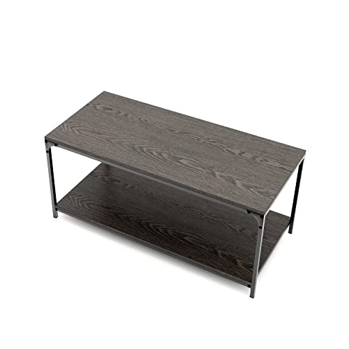 Galano Bowie Coffee Table - Table with Storage - Storage Cabinet for Hallway - Entryway or Living Room - Dark Grey Oak - Galano Furniture