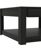 Galano Philia Coffee Table with Hidden Drawer - Coffee Table with Storage - Coffee Tables for Living Room - Dining Table - Storage Shelf - Easy Assembly - Rustic Black Oak