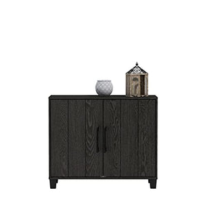 Galano 12 Pair Lucca 2 Door Shoe Storage Cabinet with Doors - Shoe Storage Entryway - Dark Grey Oak - Galano Furniture