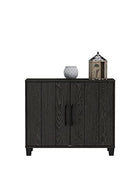 Galano 12 Pair Lucca 2 Door Shoe Storage Cabinet with Doors - Shoe Storage Entryway - Dark Grey Oak - Galano Furniture