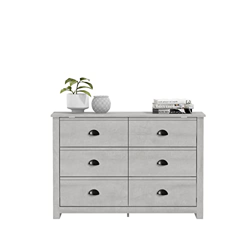 Galano Geodarno 6 Drawer Dresser - Bedroom Storage - Hallway - Chest Organizer and Closet Cabinet Unit - Entryway or Living Room - (Dusty Grey Oak) - Galano Furniture