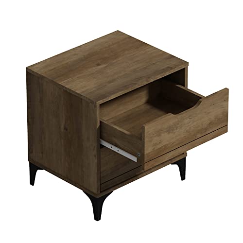 Galano Lilay Nightstand - Nightstand with Drawer - Nightstand Lamp - End Table - Side Table - Bedside Table - Drawer Glides - Engineered Wood - Easy Assembly - Knotty Oak