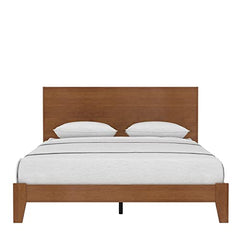 Galano Payne Queen Bed Frame with Headboard - Bed Frame Queen Size - Queen Size Bed Frame - Wood Bed Frame - No Box Spring Needed - Strong Weight Capacity - Amber Walnut