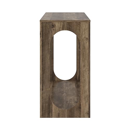 Galano Doyle Sofa Console Table - Bookshelf with Storage - Entryway Table - Living Room Tables - Living Room Furniture - Side Table - End Table - Easy Assembly - Knotty Oak