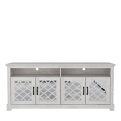 Galano Millicent 4 Door TV Cabinet - Home Entertainment Center - Boho TV Stand - Living Room Furniture - Console with 4 Doors - Easy Assembly - Dusty Grey Oak