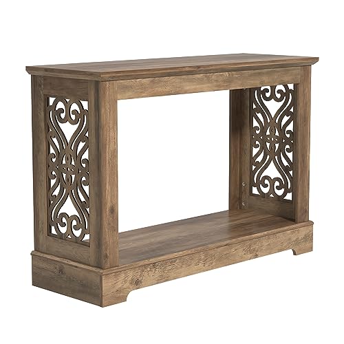 Galano Heron Mission Console Table - Console Table with Storage - Entryway Table - Living Room Tables - Side Table - End Table - Easy Assembly - Knotty Oak