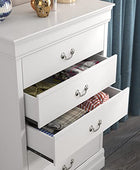 Galano Ireton Ultra Fast Assembly & Toolfree 5 Drawer Dresser - Dressers - Tall Chest of Drawers - Storage for Clothes - Storage Chest - White - Galano Furniture