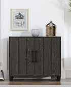 Galano 12 Pair Lucca 2 Door Shoe Storage Cabinet with Doors - Shoe Storage Entryway - Dark Grey Oak - Galano Furniture