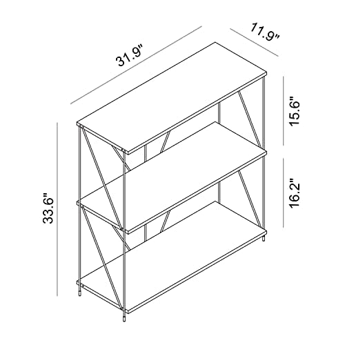 Galano Ezbo 3-Tier Wide Shelf - Entrance Table with Storage Shelves - Narrow 3-Tier Sofa Table - Foyer Table for Entryway - Modern Design Storage Cabinet for Hallway, Living Room, Kitchen - Galano Furniture