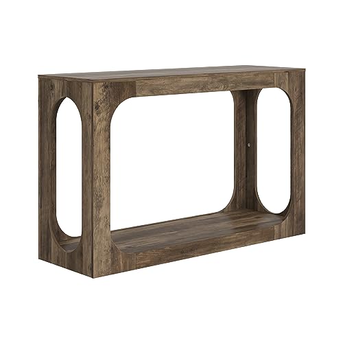 Galano Doyle Sofa Console Table - Bookshelf with Storage - Entryway Table - Living Room Tables - Living Room Furniture - Side Table - End Table - Easy Assembly - Knotty Oak