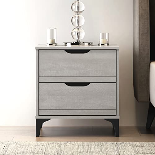 Galano Lilay Nightstand - Nightstand with Drawer - Nightstand Lamp - End Table - Side Table - Bedside Table - Drawer Glides - Engineered Wood - Easy Assembly - Dusty Grey Oak