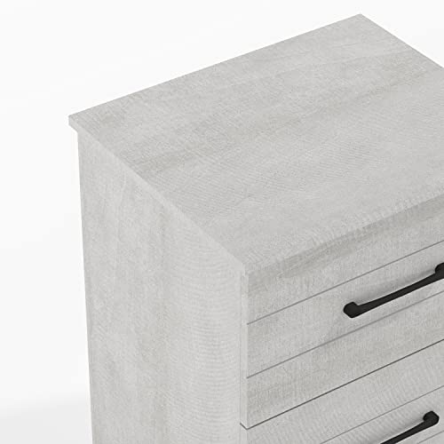 Galano Elis 2 Drawer Nightstand - Wooden Sofa and Bed Side Table - Modern Bedside Lamp Table & Cabinet - Ultra Fast Assembly and Tool-Free - Dusty Grey Oak