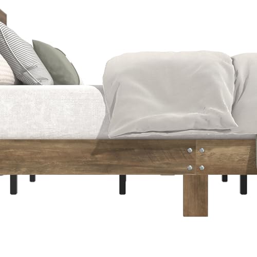 Galano Payne King Platform Bed Frame with Headboard Bed - Wood King Bed Frame - Wood Headboard and Frame - King Bed Frame - King Size Bed Frame - Easy Assembly - Knotty Oak