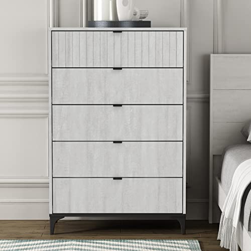 Galano Zaffy 5 Drawer Chest, Tall Dresser, Dresser with Storage, Chest of Drawers, Organizers and Storage Cabinet for Hallway, Entryway or Living Room