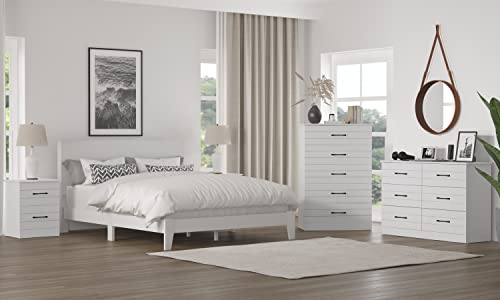 Galano Elis 6 Drawer Dresser Wide Dressers for Bedroom 6 Deep Drawers for Closet Organizer Tool-Less Ultra Fast Assembly with Interlock Drawer Feature Matt White