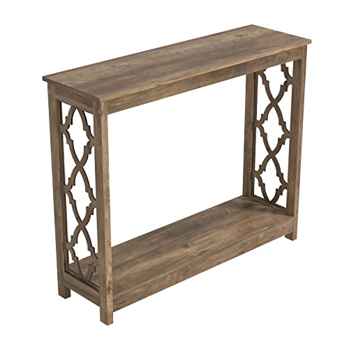 Galano Heron Console Table - Bookshelf with Storage - Entryway Table - Living Room Tables - Living Room Furniture - Side Table - End Table - Easy Assembly - Knotty Oak