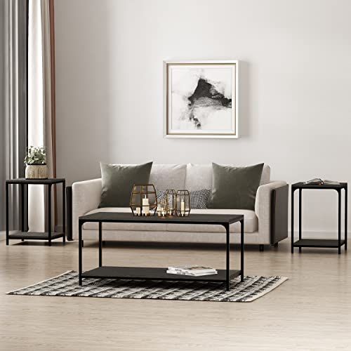 Galano Bowie Coffee Table - Table with Storage - Storage Cabinet for Hallway - Entryway or Living Room - Dark Grey Oak - Galano Furniture