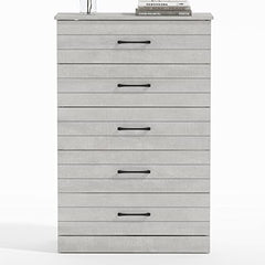 Galano Elis 5 Drawer Dresser - Dressers & Chest of Drawers - Dresser for Bedroom - Bedroom Furniture - Wood Dresser - Clothes Drawer Organizer - Ultra Fast Assembly - Dusty Grey Oak