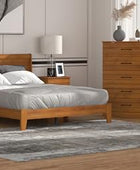 Galano Abby Retro Queen Bed Frame with Headboard - Bed Frame Queen Size - Queen Size Bed Frame - Wood Bed Frame - No Box Spring Needed - Strong Weight Capacity - Amber Walnut