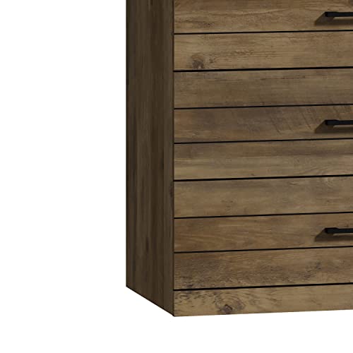 Galano Hamsper 5 Drawer Dresser - Hallway - Chest Organizer and Closet Cabinet Unit - Entryway or Living Room - Knotty Oak - Galano Furniture